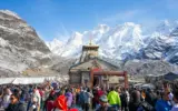 Pilgrims undertaking the Char Dham Yatra, a significant Hindu pilgrimage route in India.