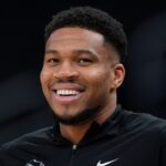 Giannis Antetokounmpo in Milwaukee Bucks uniform