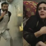 Batwara 1947 teaser trailer scene with Sunny Deol holding a torch and Preity Zinta looking emotional.