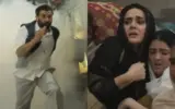 Batwara 1947 teaser trailer scene with Sunny Deol holding a torch and Preity Zinta looking emotional.