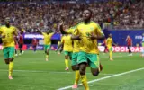 South Africa players celebrate after a match, keeping their FIFA World Cup knockout dream alive.