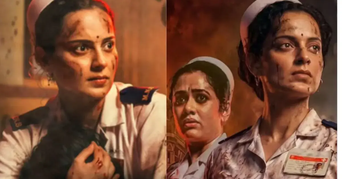 Girija Oak and Kangana Ranaut on the set of 'Bharat Bhhagya Viddhaata'