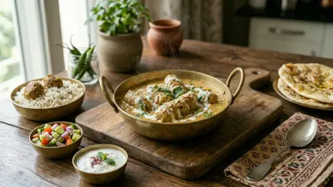 Delicious malai chaap skewers with a creamy marinade, ready for cooking.