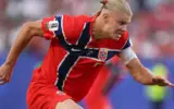 Erling Haaland celebrating a goal during the World Cup 2026 first week matches.
