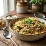 Healthy Dalia Upma recipe for weight loss, packed with vegetables and spices.
