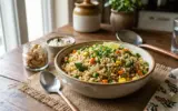 Healthy Dalia Upma recipe for weight loss, packed with vegetables and spices.