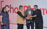 Rocky Mohan celebrating Chor Bizarre's win for Best North Indian Restaurant