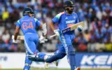 Indian cricket team celebrating a wicket during an ODI match against Afghanistan, illustrating the ICC over-rate penalty rule.