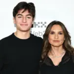Mariska Hargitay's son, August, wearing a custom t-shirt tribute at the Knicks parade.