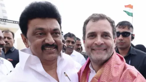 Stalin and Rahul Gandhi exchanging birthday wishes, hinting at political signals.