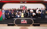 Aminia restaurant staff celebrating their win at the NDTV Food Awards 2026 for Restaurant of India.