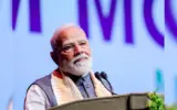 Prime Minister Narendra Modi announcing the release of the PM-Kisan 23rd installment.