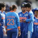 Shafali Verma celebrates taking a wicket against South Africa in the Women's T20 World Cup 2026.