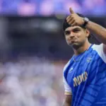 Neeraj Chopra competing at the Doha Diamond League