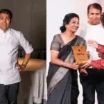 Himanshu Saini accepting the Chef of the Year (International) award at the NDTV Food Awards 2026.