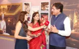 Vikram and Seema Chandra at the NDTV Food Awards ceremony, celebrating their culinary journey.