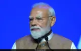 Prime Minister Narendra Modi addressing a gathering in France, highlighting India's role as a trusted partner.