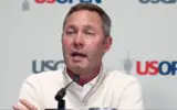 Mike Whan, CEO of the USGA, speaking at a press conference about the U.S. Open.