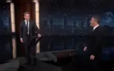 Matt Damon emerges from a Trojan Horse to surprise Jimmy Kimmel