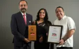 Chef Manish Mehrotra's restaurant Nisaba receiving the Opening of the Year award.