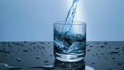 Various fresh ingredients like lemon, cucumber, mint, and berries arranged around a glass of water, symbolizing enhanced hydration.