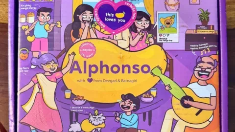 NRI receives mangoes delivered by Zepto in 9 minutes, highlighting rapid delivery services in India.