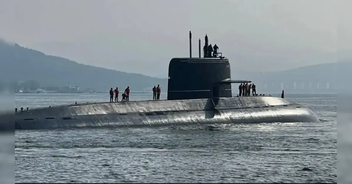 A Pakistani submarine docked at a naval base, symbolizing the challenges facing the nation's submarine program.
