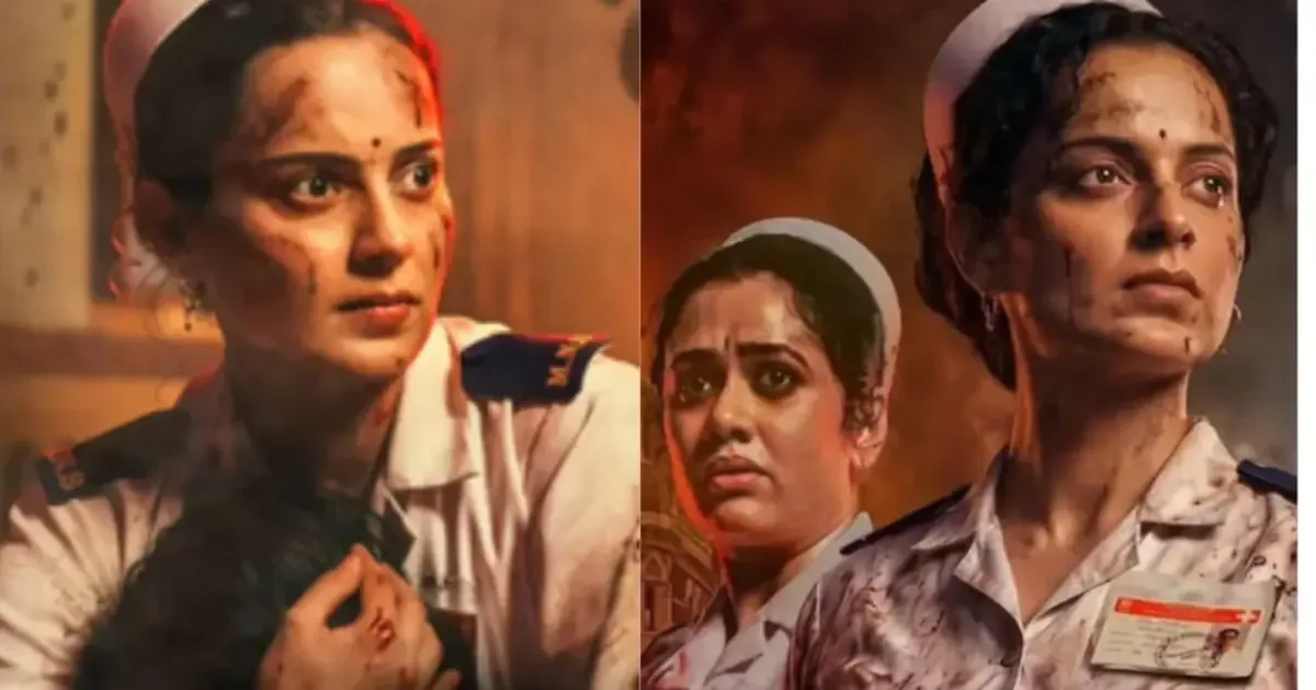 Girija Oak and Kangana Ranaut on the set of 'Bharat Bhhagya Viddhaata'