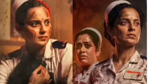Girija Oak and Kangana Ranaut on the set of 'Bharat Bhhagya Viddhaata'