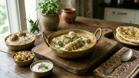 Delicious malai chaap skewers with a creamy marinade, ready for cooking.