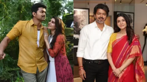 Samantha Ruth Prabhu with Chief Minister Vijay