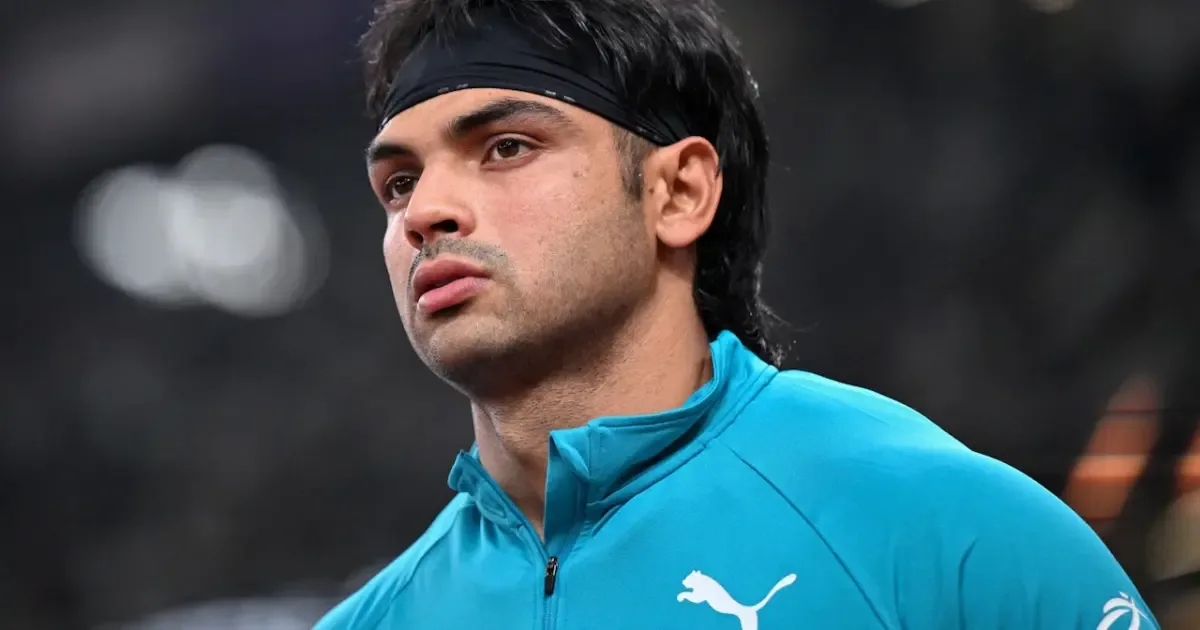 Neeraj Chopra in action during his 85.69m Diamond League comeback throw.