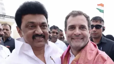 Stalin and Rahul Gandhi exchanging birthday wishes, hinting at political signals.