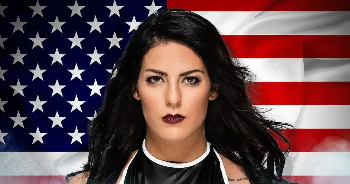 Tessa Blanchard in CMLL wrestling gear, looking determined.