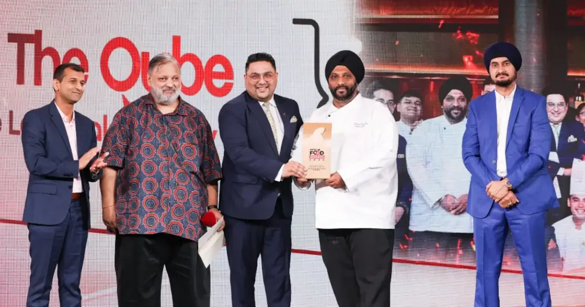 The Qube restaurant at The Leela Palace New Delhi, recognized as the Best All-Day Dining Restaurant.