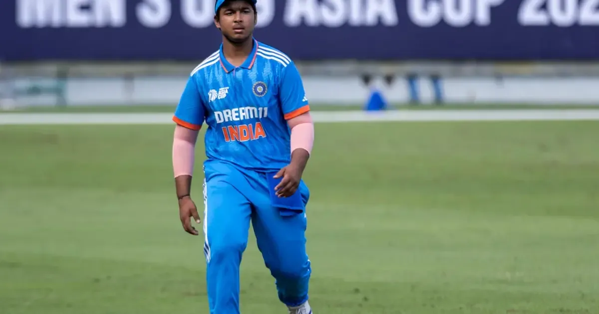 Vaibhav Sooryavanshi batting during the India A vs Sri Lanka A Tri-Nation Series final match.