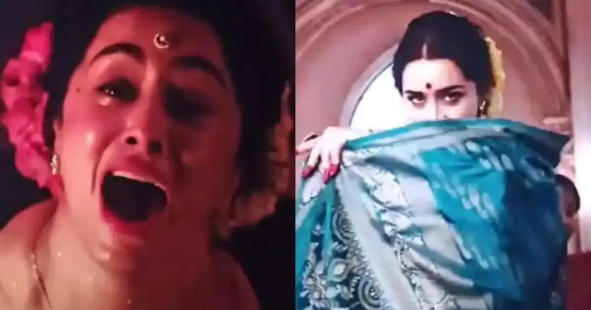 Shraddha Kapoor in a still from the leaked Eetha teaser, hinting at her return as Stree.