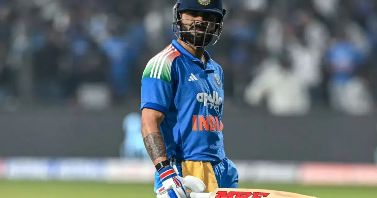 Virat Kohli batting during a net session, showing signs of recovery from his hamstring injury ahead of the England ODI series.