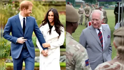 King Charles and Prince Harry in a hopeful reconciliation setting.