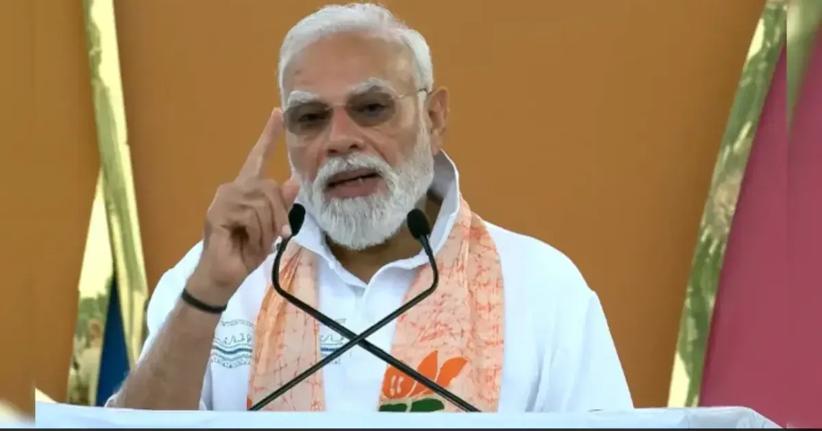 Prime Minister Narendra Modi participates in a yoga session on International Yoga Day.