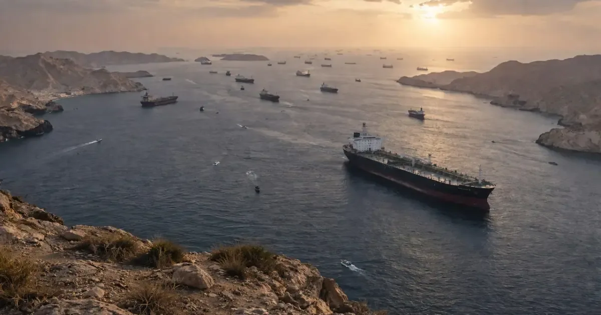 French LNG tanker navigating the Strait of Hormuz.