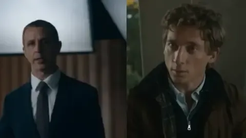 Jeremy Allen White discusses Jeremy Strong's Zuckerberg voice in a recent interview.