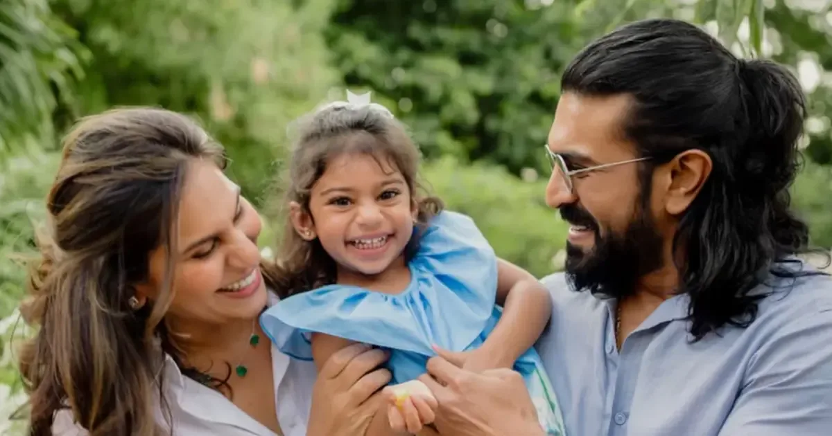 Ram Charan and Upasana with their daughter Klin Kaara on her 3rd birthday, revealing her face for the first time.