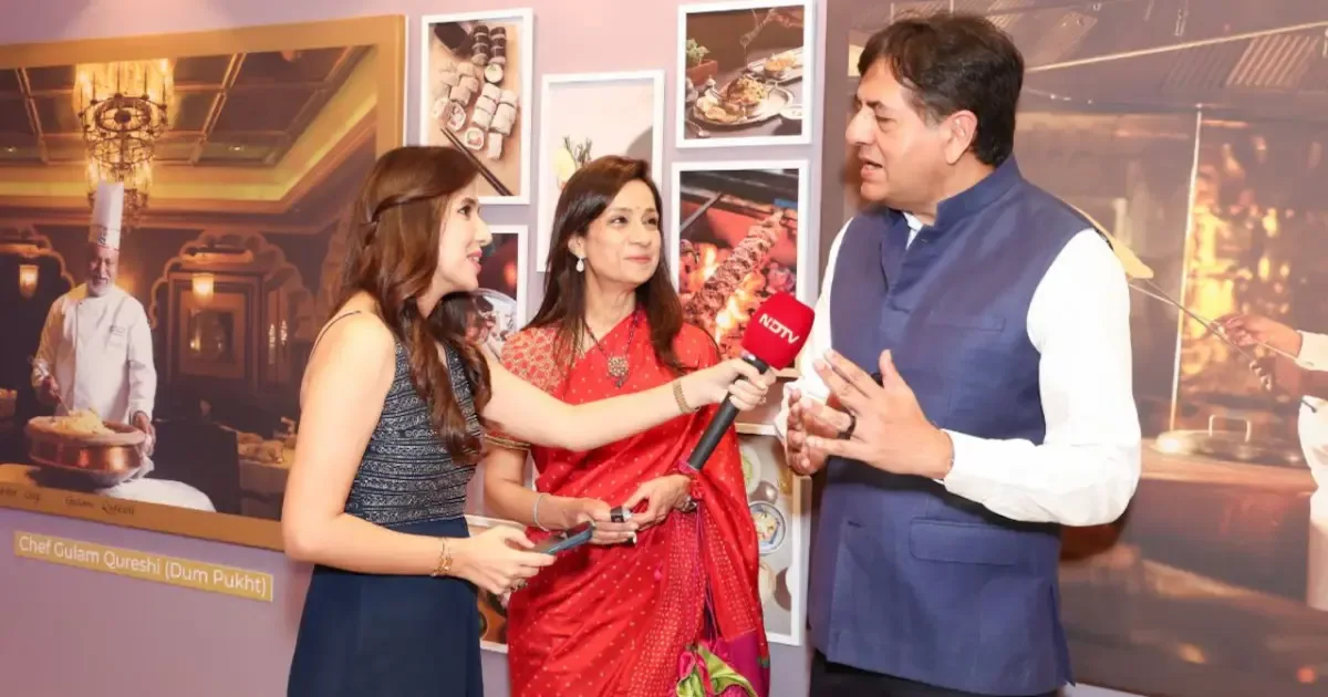 Vikram and Seema Chandra at the NDTV Food Awards ceremony, celebrating their culinary journey.