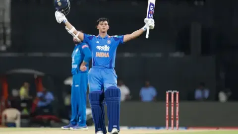 Indian cricket team celebrating after winning the India Afghanistan ODI series 3-0