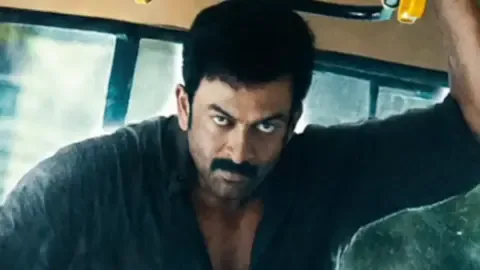 Prithviraj Sukumaran in a tense scene from the I, Nobody trailer