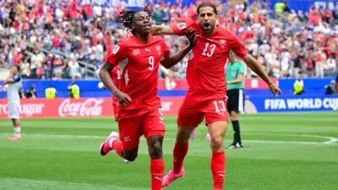Johan Manzambi scores for Switzerland against Bosnia and Herzegovina in their 4-1 World Cup qualifying match.