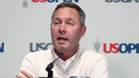 Mike Whan, CEO of the USGA, speaking at a press conference about the U.S. Open.