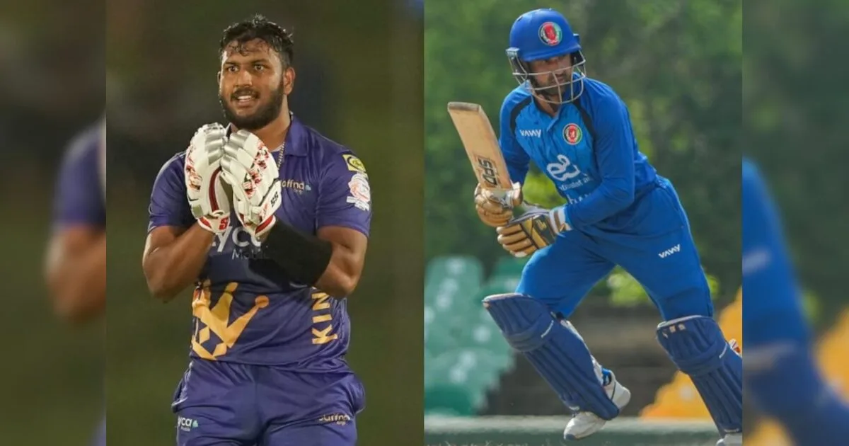 Dickwella and Fernando batting for Sri Lanka A against Afghanistan A in the Tri-Nation Series