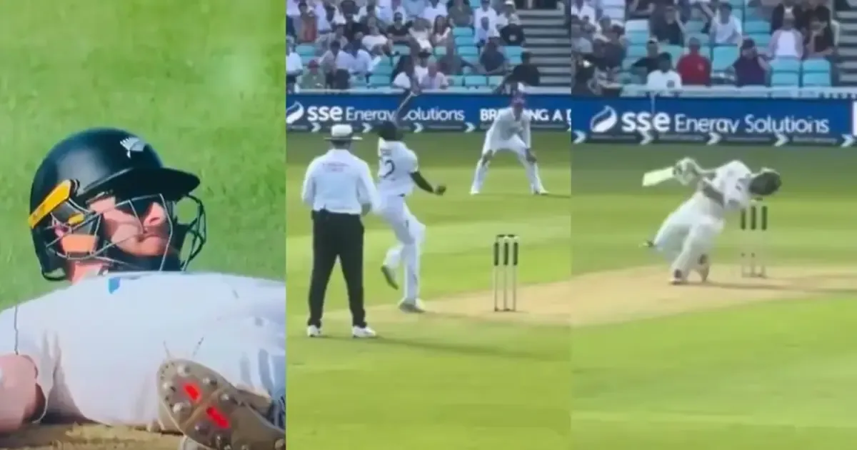 Glenn Phillips wearing goggles to face Jofra Archer after scoring his maiden Test century.